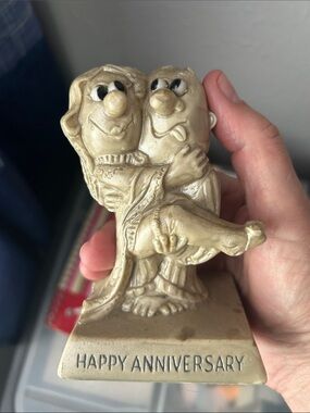 vintage 1970s "Happy Anniversary" figurine made by Russ Berrie & Co